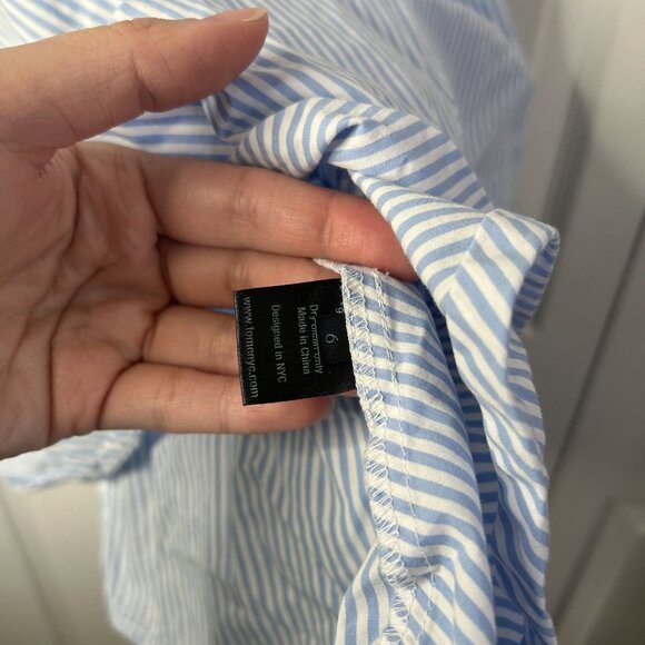 TOME Blue White Striped Halter Tie Sleeveless Dress Women's Size 6 - Picture 5 of 10